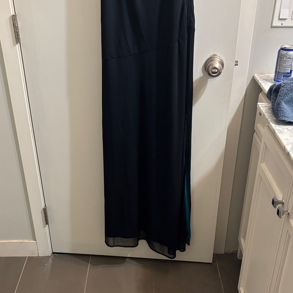 Jessica Chic Black and Teal Evening Dress - Picture 2 of 3